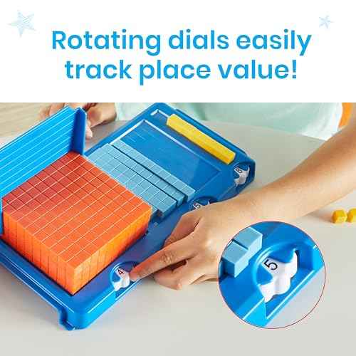 hand2mind Place Value Frame with Base Ten Blocks, Base 10 Blocks, Math Manipulatives Kindergarten, Montessori Math Materials, Counting Cubes, Classroom Supplies for Teacher Elementary