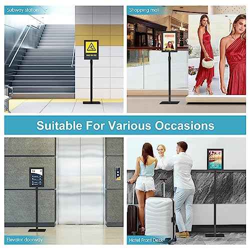 Relx Adjustable Outdoor Sign Holder Stand for Display - Floor Sign Stand with Base for Business Retail Events 8.5x11 inches