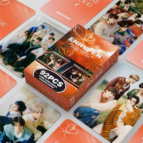 92 PCS Photocards Orange Blood Mini Album 60 PCS Lomo Cards Set, 32 PCS Kpop Stickers, Gift Merchandise for Boys and Girls