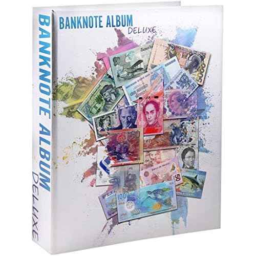 Banknote World Deluxe Currency Collecting Album, Blue, 300 Pockets