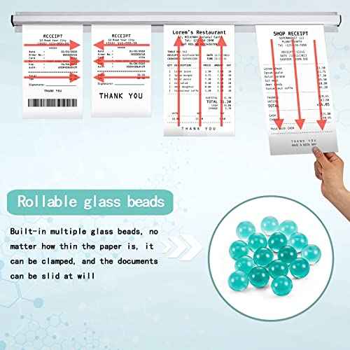 Irenare Ticket Holder for Restaurants 36/48/60" Ticket Check Rack Order Holder Rail Display Slide Rack for Commercial Kitchens, Cafes, Pubs & Bars(48 Inch,2 Pcs)