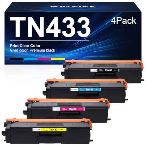 TN433 Compatible Toner Cartridge Replacement for Brother TN433 TN431 TN-433 TN-431 Toner Cartridge 4 Pack for Brother HL-L8260CDW HL-L8360CDW MFC-L8610CDW MFC-L8900CDW HL-L9310CDW Printer