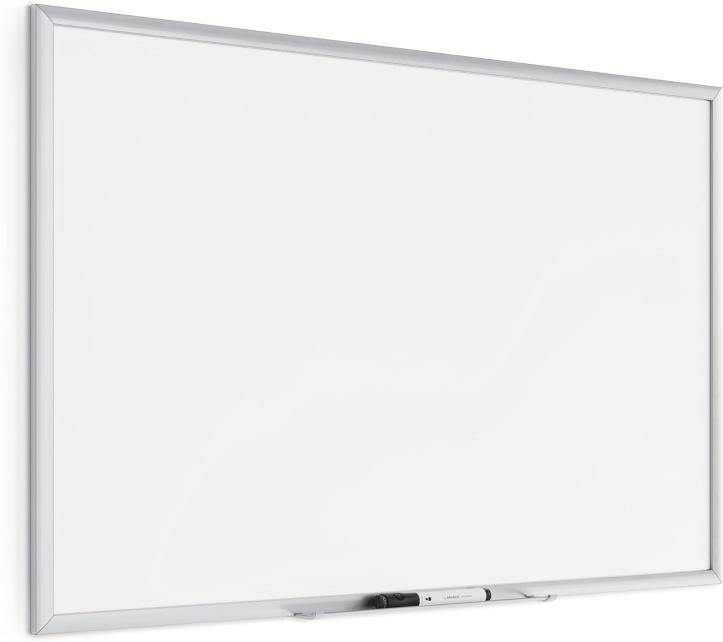 U Brands Magnetic Dry Erase Board - 36" x 24" Whiteboard with Silver Aluminum Frame & Marker Included