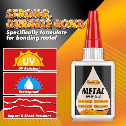 Super Glue for Metal and Stainless Steel 35g - Ultra Strong, Heavy Duty Waterproof, Heat Resistant, Quick-Dry, Clear Glue for Strong Bonding Between Metals, Other Materials, Jewelry Making