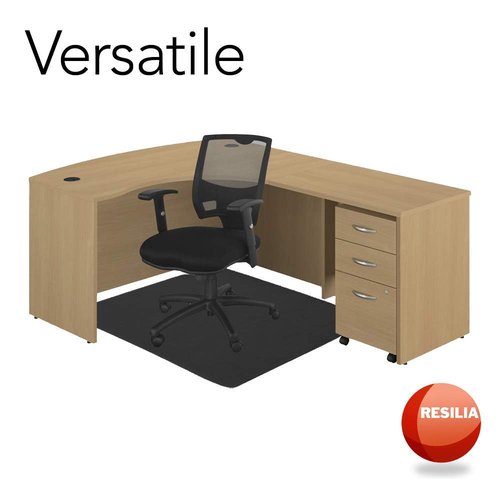 Resilia Office Desk Chair Mat - for Low Pile Carpet (with Grippers) Black, 30 Inches x 48 Inches, Made in The USA