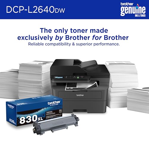 Brother DCP-L2640DW Wireless Compact Monochrome Multi-Function Laser Printer with Copy and Scan, Duplex, Mobile, Black & White | Includes Refresh Subscription Trial(1), Works with Alexa