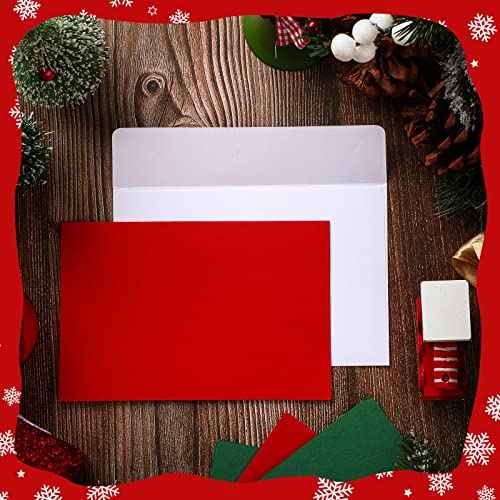 Geosar 100 Sheets Christmas Blank Cards with Envelopes for Card Making Red and Green Half Folding Greeting Cards New Year Holiday Blank DIY Cards with 100 White Envelopes, Folded Size 4 x 6 Inch