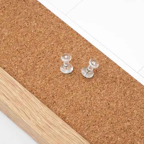 ARCOBIS Calendar Whiteboard with Cork Board, 24"x18" Wood Frame Dry Erase Calendar for Wall, Magnetic Monthly Combination Board for Home, Office, School, Kitchen, Beige