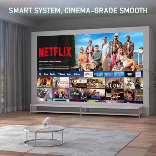 [Official Netflix & Electric Focus] Projector with WiFi and Bluetooth, XuanPad Full HD 1080P Portable Projector, 210¡Æ Rotatable Stand, Auto Keystone, Dust Removal and Heat Dissipation Design