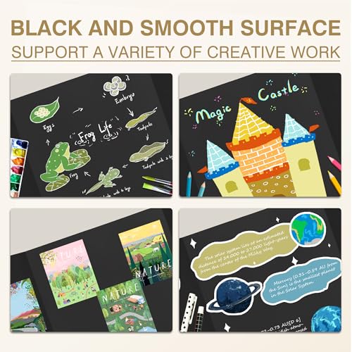 Chell 36x48 Large Corrugated Trifold Poster Boards - Black, Pack of 2