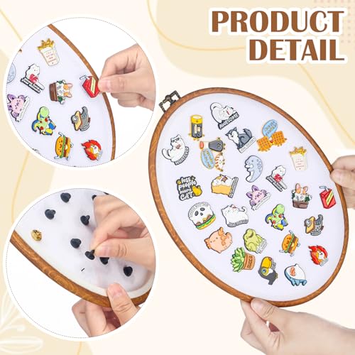 Yalikop White Fabric Pin Display Board 11.4 x 8.6 Inches for Enamel Pins & Badges