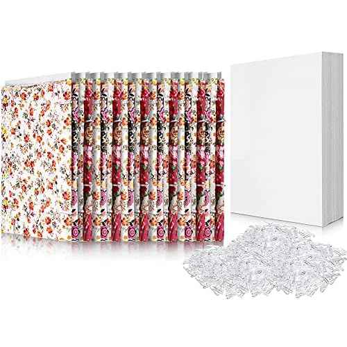 Teling 7.5 x 10.5 Inch Comic Book Boards Fabric Backing Board and U Shape Plastic Alligator Clips Poster Board for Folding Cloth and Storing Fabric Storage(200 Set)