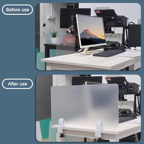 OYKSHDF Desk Privacy Panel, Freestanding Frosted Desk Divider, Acrylic Office Partition 23.6”x19.7”, Portable Shield Boards Reduces Distractions for Classroom