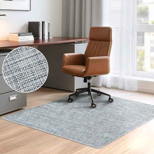 BAGAIL Office Chair Mat for Hardwood Floor, 45"x53" Heavy Duty Computer Chair Mat - Fast Flat & Smooth Glide - Non-Slip Desk Chair Floor Protector for Home Office - Black
