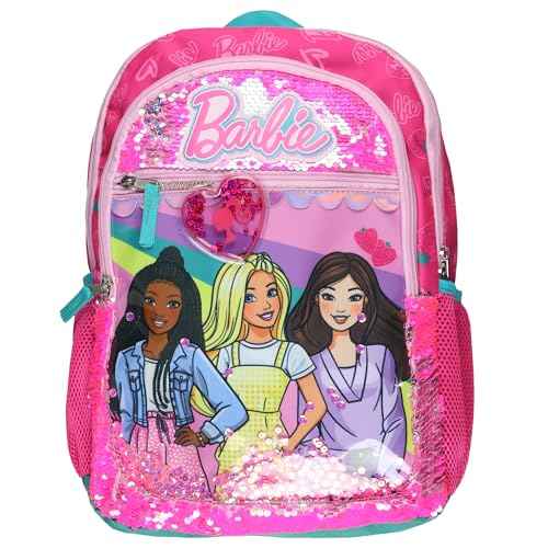 Barbie Backpack Barbie and Friends 16" Sequin with Tech Sleeve School Bookbag