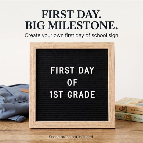 Black Felt Letter Board 10x10in with 336 Letters & Symbols - Baby Announcement Sign, Baby Milestones, School First Day - C CRYSTAL LEMON
