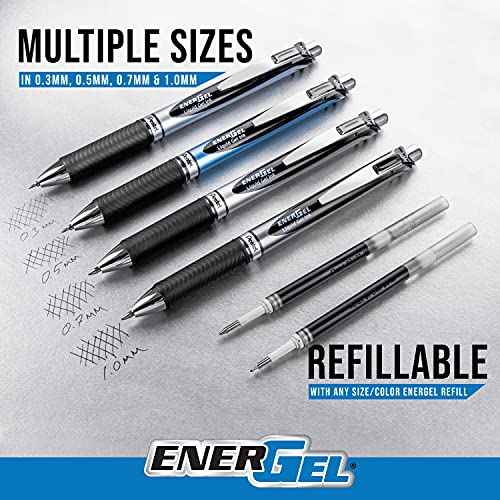 Pentel EnerGel RTX Dark Matter Liquid Gel Pen, (0.7mm), Assorted Dark Ink Colors, Pack of 6 (BL77DMPF6M)