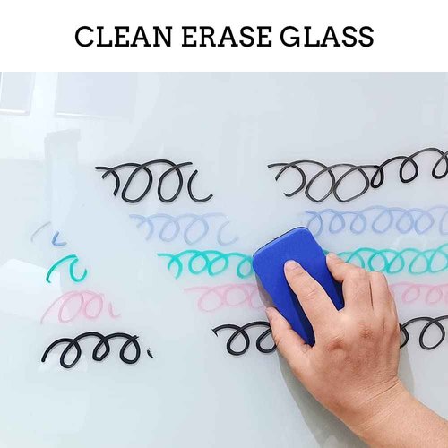 DEVELOP Magnetic Glass Dry Erase Board/Whiteboard, Wall Mounted Glass White Board, Frameless with Aluminum Marker Tray, 36 x 24 Inch (90x60cm), Includes 4 Dry Erase Markers 1 Eraser and 2 Magnets
