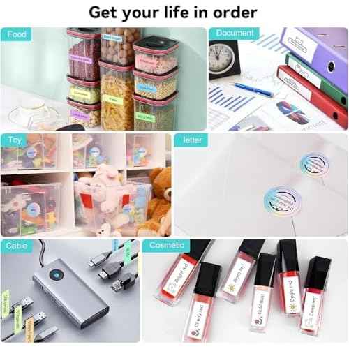 Label Maker Machine - Portable Bluetooth Mini Label Printer - Smartphone Handheld Thermal Sticker Small Labeler Multiple Templates Font Icon Inkless Custom Label for Home Kids School Items