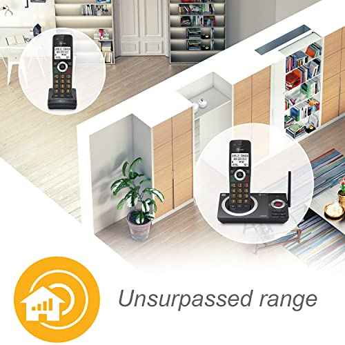 AT&T CL82219 DECT 6.0 2-Handset Cordless Phone for Home with Answering Machine, Call Blocking, Caller ID Announcer, Intercom and Long Range, Black
