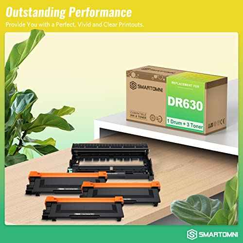 DR630 TN660 Compatible Toner Drum Replacement for Brother TN660 Toner DR630 Drum for Brother DCP-L2500D L2305W HL-L2300D L2360DN MFC-L2680W L2705DW L2740DW (1 Drum with 3 Toners)