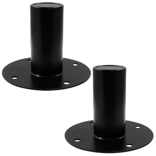 Hordion 2 pcs Speaker Stand Top Bracket, 107 * 80mm/4.21 * 3.15 Inch Metal Speaker Mounts Hat, Black Studio Speaker Mount for Stand Pole