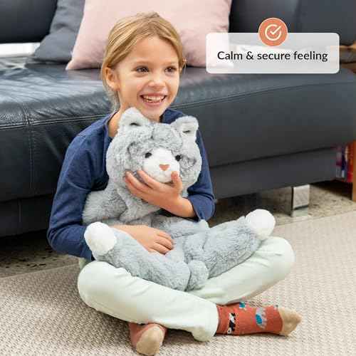 ODOXIA Weighted Lap Cat for Kids | Calming & Comforting | Weighted Lap Animal | Cat | Sensory Weighted Animals | Weighted Lap Blanket for Sensory Disorder | Carrying Bag Included | 5 Lbs