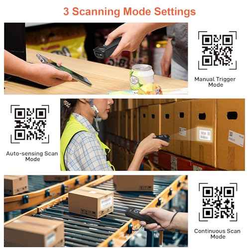KUIIYER Mini Bluetooth Barcode Scanner, Wireless 2D QR 1D Bar Code Scanners with OLED Digital Display & AI Voice, Small Portable Handheld Barcode Reader for iPhone, Android, iPad, PC Computers & POS
