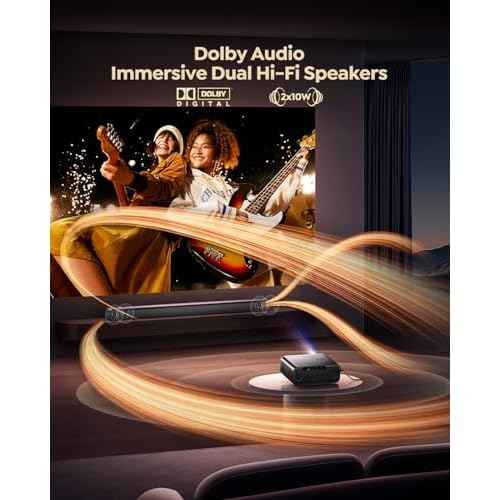 [Netflix-Licensed/4K Supported] Smart Outdoor Projector with WiFi6 and Bluetooth, 800ANSI Movie Projector, DoIby Audio with Dual Speakers, AI Auto Focus with Built-in Apps Proyector, Upgraded P62 Pro