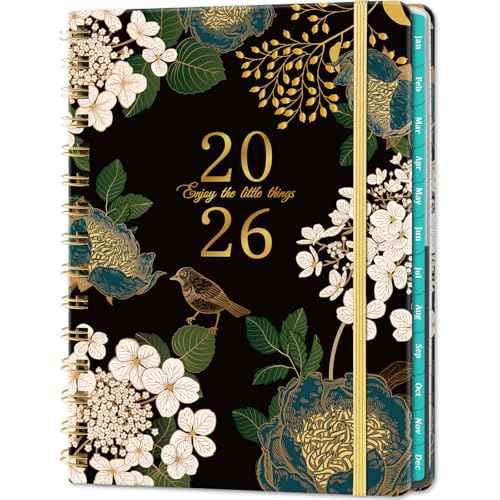 2026 Planner - 2026 Planner Weekly and Monthly, Jan.2026 - Dec.2026, 6.5" x 8.5", Planner 2026, 2026 Weekly Monthly Planner with Green Tabs, Twin-wire Binding, Back Pocket