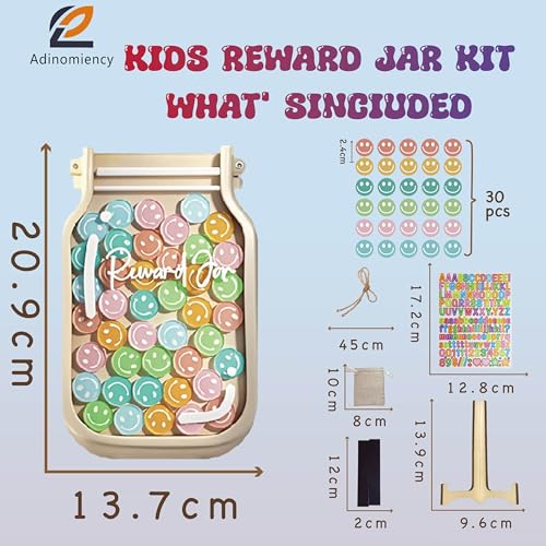 Kids Reward Jar with Stickers - Classroom Behavior Chart & Motivational System