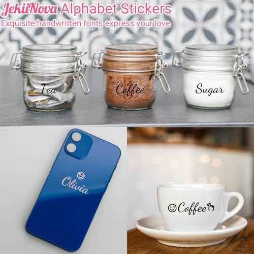 1730 Alphabet Letter Stickers, 10 Sheets Self Adhesive Monogram Stickers Upgraded Cute Handwriting Letter Vinyl Stickers for DIY Crafts Art Making Cards Notebook Decor (Glitter Gold, M)