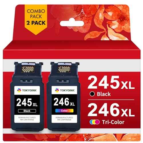 245XL 246XL Ink Cartridge Replacement for Canon Ink 245 and 246 Compatible for Canon 245XL 246XL Combo Pack PG-245 CL-246 for Pixma MG2522 MX490 TR4520 MX492 TS202 TS3322 MG2500 TR4500 Printer 245 ink