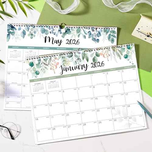 2026 Calendar - 2026 Wall Calendar 12 Month from Jan. 2026 to Dec. 2026, 14.8'' x 11.5'', 2026 Monthly Calendar with Ample Blocks for Writing, Calendar 2026