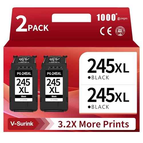 245XL Ink Cartridge Replacement for Canon 245XL Black Ink Cartridges PG-243XL for PG-245 PG-243 High Yield Compatible with Canon MX490 MX492 MG2500 MG2522 MG2525 MG3022 MG2920 TS3100 TS3122 TS3300