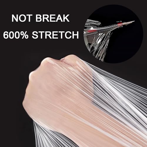CHUANGSEED Stretch Film 12 in x 1000 ft Moving Wrapping Plastic Shrink Film Strength Stretch 80 Gauge Durable Industrial Strength,Clear,4 Pack
