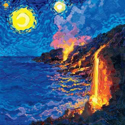 The Original 2026 Starry Night National Parks Wall Calendar | Made in the USA | Hand-Painted Art (No AI) | Van Gogh-Inspired Starry Night Theme | 12x24 in Open (12x12 in Closed) | National Park Gifts