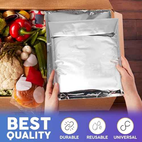 Needle-Punched Cotton Insulated Mailers, 10 x 10.5 Inches. 10 Pack Aluminium Insulated Thermal Mailers. Thermal Bags for Cold and Hot Food. Self-Adhesive Shipping Bags for Food, Cosmetics