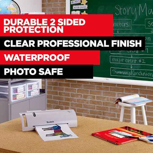 3M Thermal Laminating Pouch Variety Pack, 110 Assorted Clear Pouches (6 Sizes, from Small ID 2.52" x 4.25" to Letter 9" x 11.4"), 3 mil & 5 mil for Documents, Photos, Cards, Badges