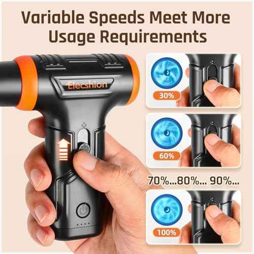 Electric Air Duster- 110000RPM 50m/s Super Power Compressed Air, Variable Speed Canned Air with Fast Charging, Mini Dust Blower for Computer, Keyboard, House, Outdoor and Car, Replace Air Can