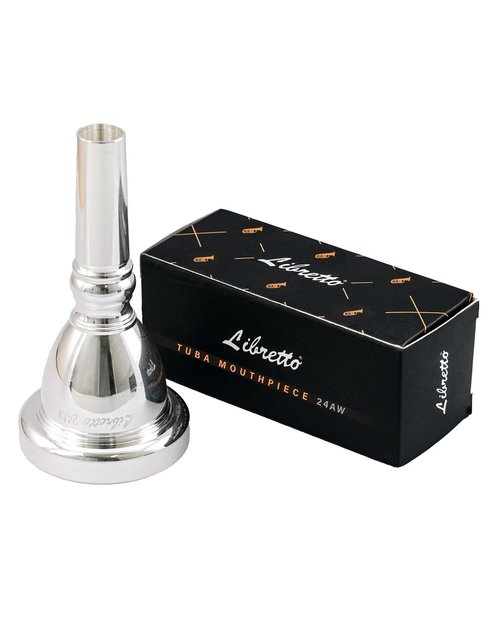 Libretto 24AW Tuba Mouthpiece, 2μm Silver Plated Tuba Mouthpiece w/Vacuum Packing, Designed for Beginners, Students, Intermediate Players