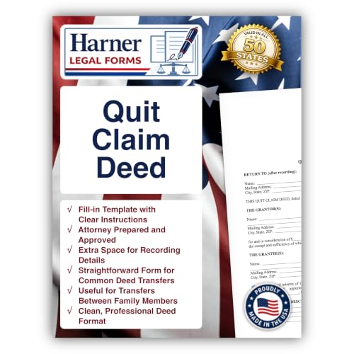 Quit Claim Deed Form with Instructions – Fill-in-the-Blank Real Estate Transfer Template