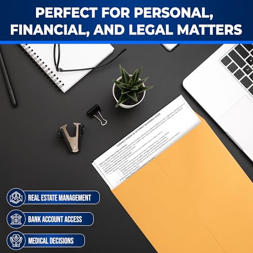 Durable Power of Attorney Kit - 3 Blank POA Forms + Guides & Envelopes