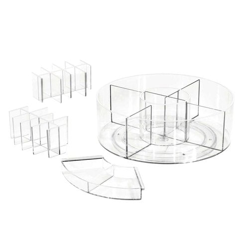 iDesign The Sarah Tanno Collection Lazy Susan Spinning Cosmetic Organizer, Clear 7.7" x 7.7"