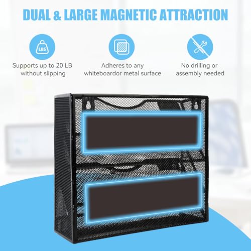 4-Tier Magnetic File Holder Organizer with Dual Mounting - FeForm