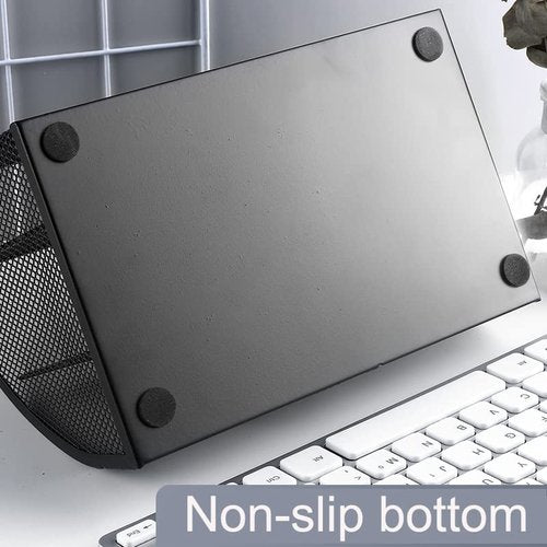 Jaugufiy Metal Mesh Stationery Organizer Pen/Pencil Holder - Black