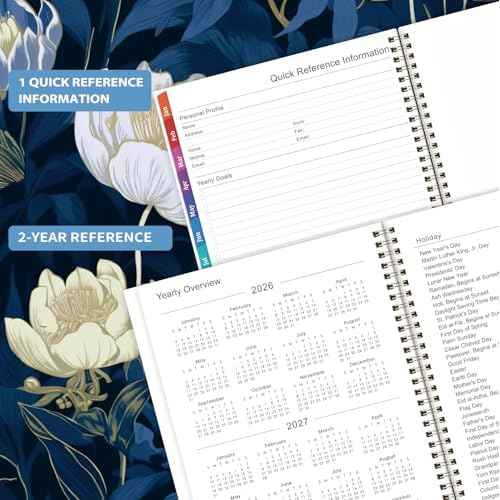 2026 Planner - Jan. 2026 - Dec. 2026, 8.5" x 11", Planner 2026 Weekly & Monthly, 2026 Calendar with 12 Monthly Tabs, Back Pocket