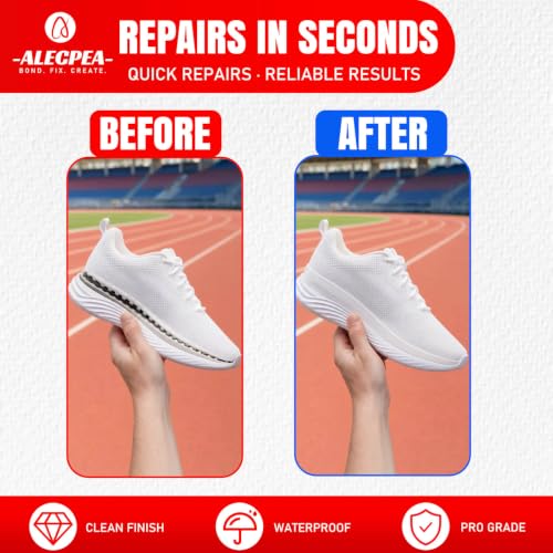 Alecpea Shoe Glue for Sole Repair 30g Clear Thin Adhesive with 3 Tips - Flexible Waterproof Shoe Repair Glue