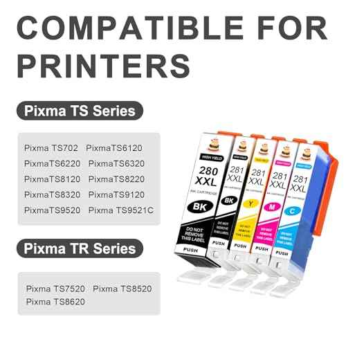 Refillable 280XL 281XL 280 XL 281 XL Ink Cartridges Compatible for PIXMA TR8620 TR8620a TS702 TS702a TS6120 TS6220 TS6320 TS8120 TS8220 TS8320 TR7520 TR8520 TS9120