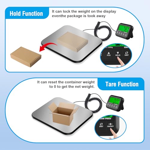 Heavy Duty Digital Postal Shipping Scale 440 lbs/10g Accuracy with Tare & Counting